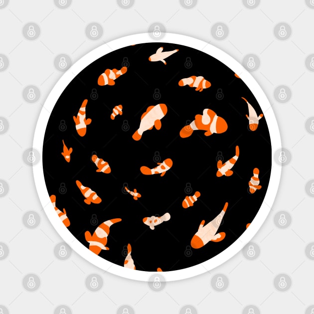 Minimalist Orange Saltwater Clownfish Pattern Magnet by narwhalwall